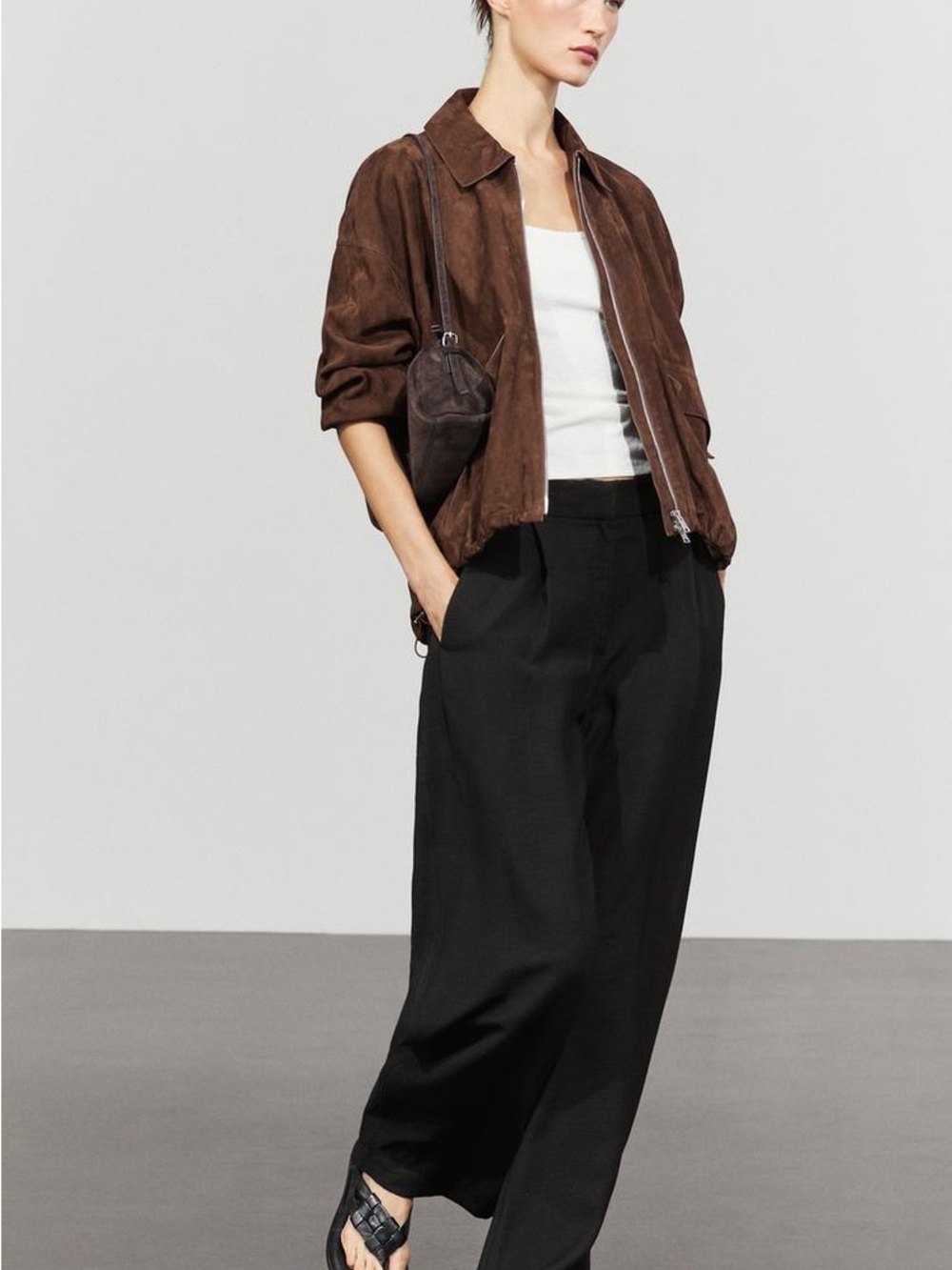 Zara Black High-Rise Barrel Fit Trousers - Picture 9 of 13